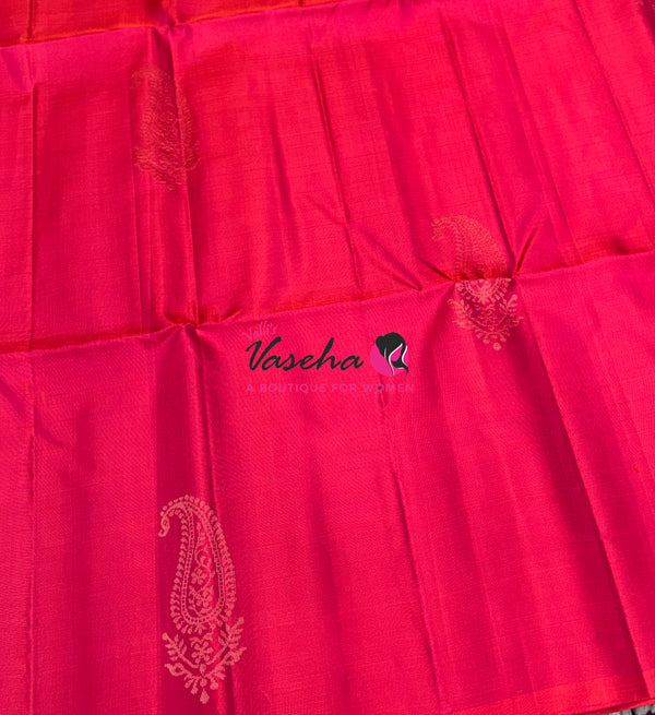 Pure Soft Silk Saree - Border Less - Reddish Pink Shade - VVPSS112