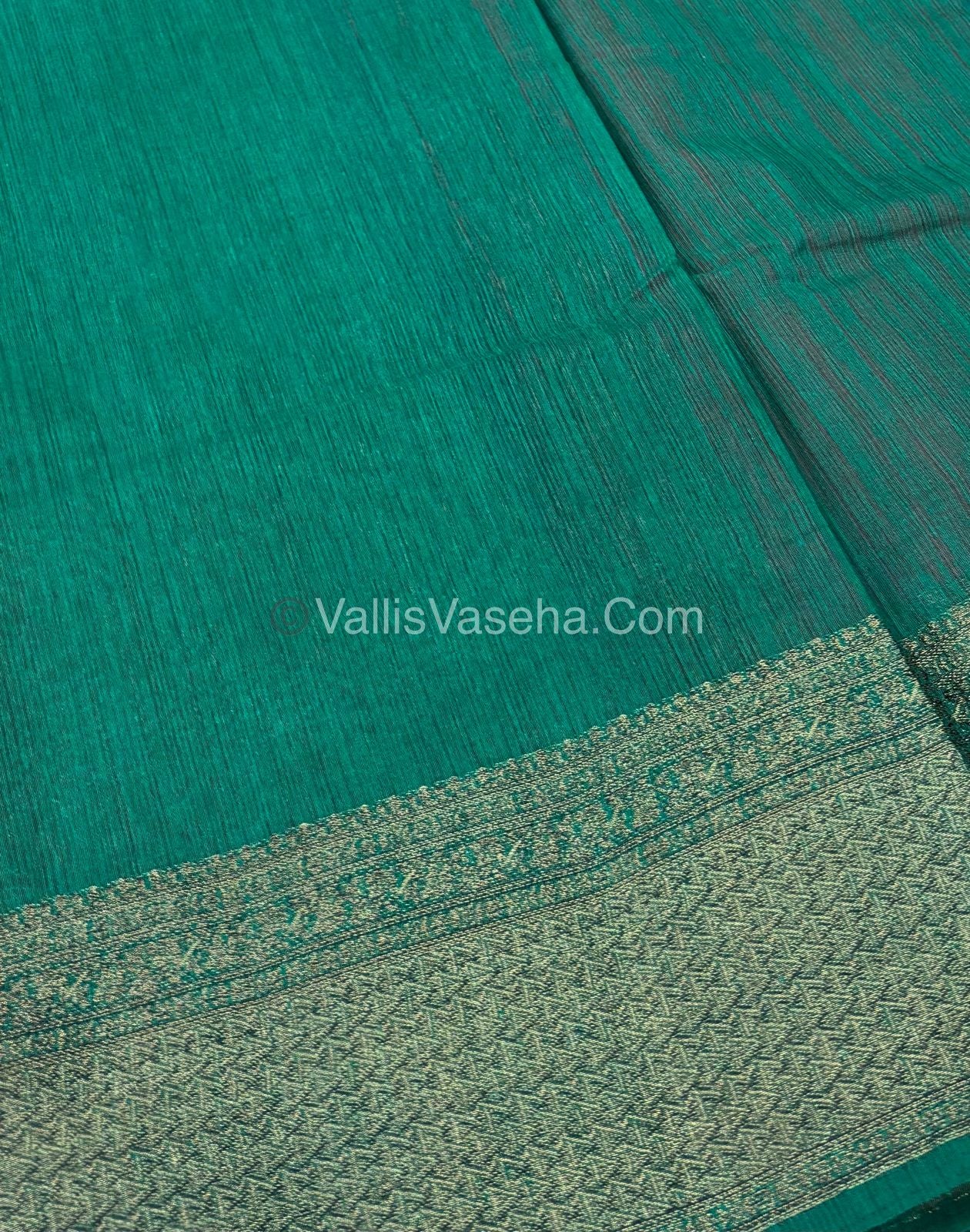 Bamboo Silk Saree - Pink With Blue Shade - VVBSS005