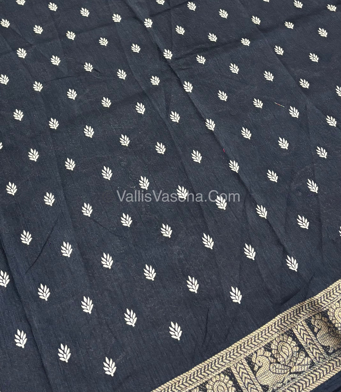 Casual Wear - Fancy Viscose Mulberry Silk  - Black Shade - VVFMS001