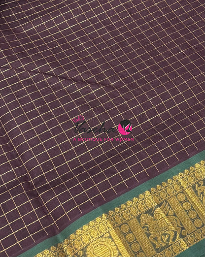 Pure Silk Cotton Saree - Zari Checks - VVCSC001