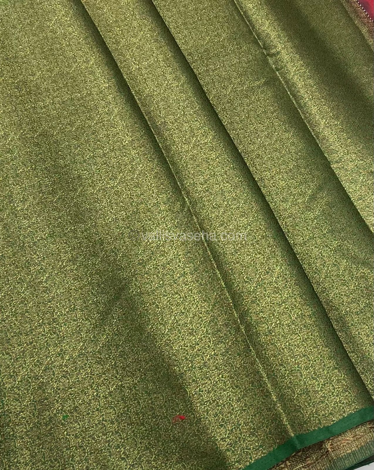 Bamboo Silk Saree - Red with Green Shade - VVBSS001