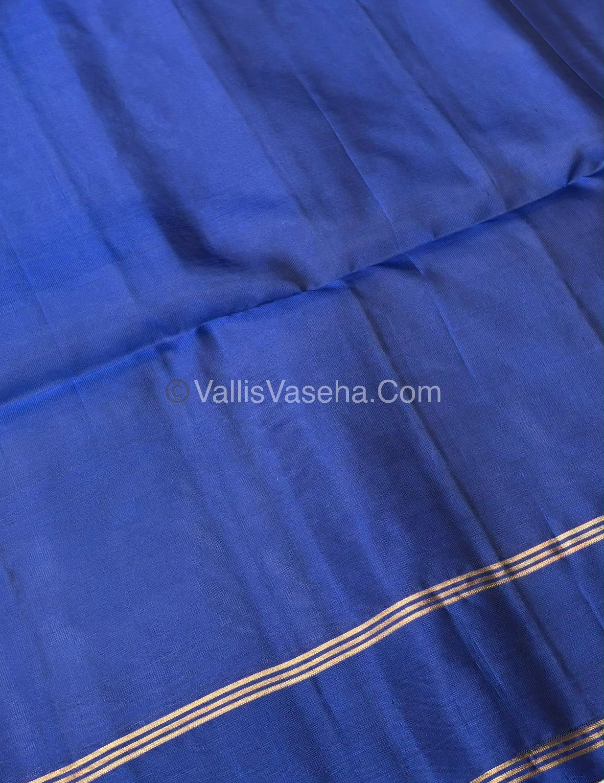 Pure Soft Silk Saree - (1.75 warp) Kolam Design - Shade Of Grey & Blue Shade - VVPSS074