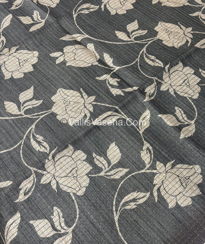 Art Tussar / Art Silk - Grey & Grey Shade - VVATS004