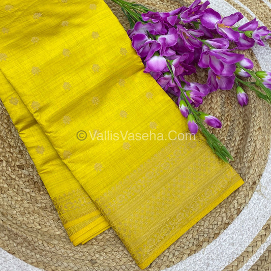 Semi Tussar Silk  - Yellow Shade  - VVSTS013