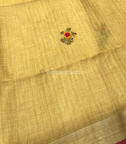 French Knot - Tissue Saree - Green Shade - VVLFN001