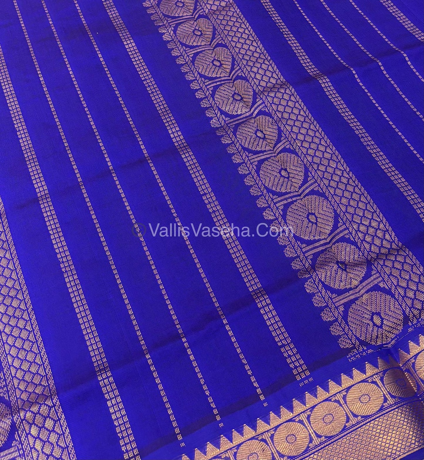 Semi Silk Cotton Saree - Green  With Blue Shade - VVSSC005