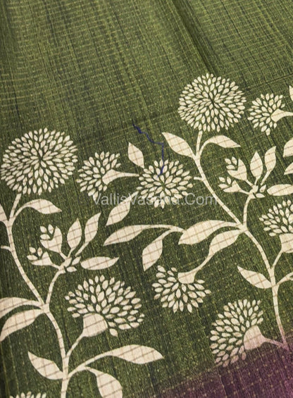 Art Tussar / Art Silk - Green & Brown - VVATS002