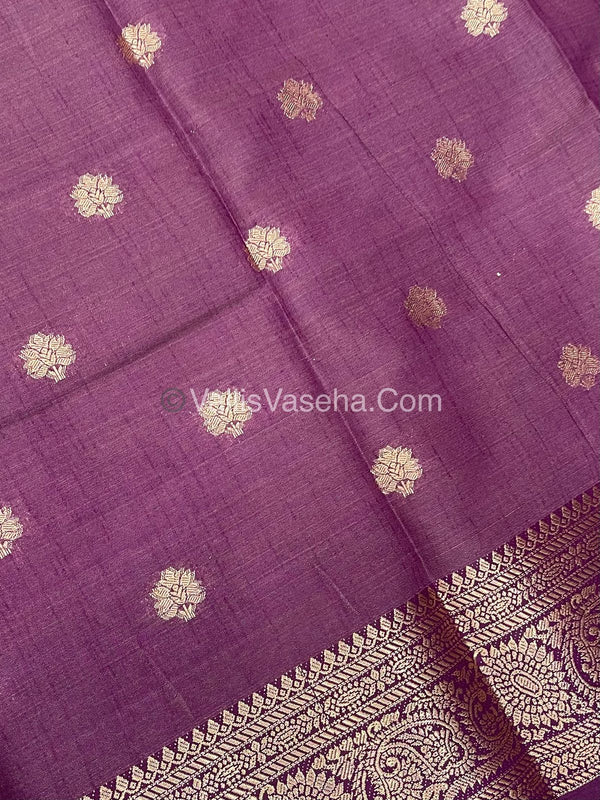 Semi Tussar Silk Saree | Purple shade |VVSTS044