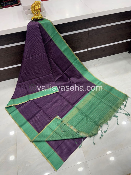 Semi Tussar Silk - Vairavoosi Design - VVSTS037