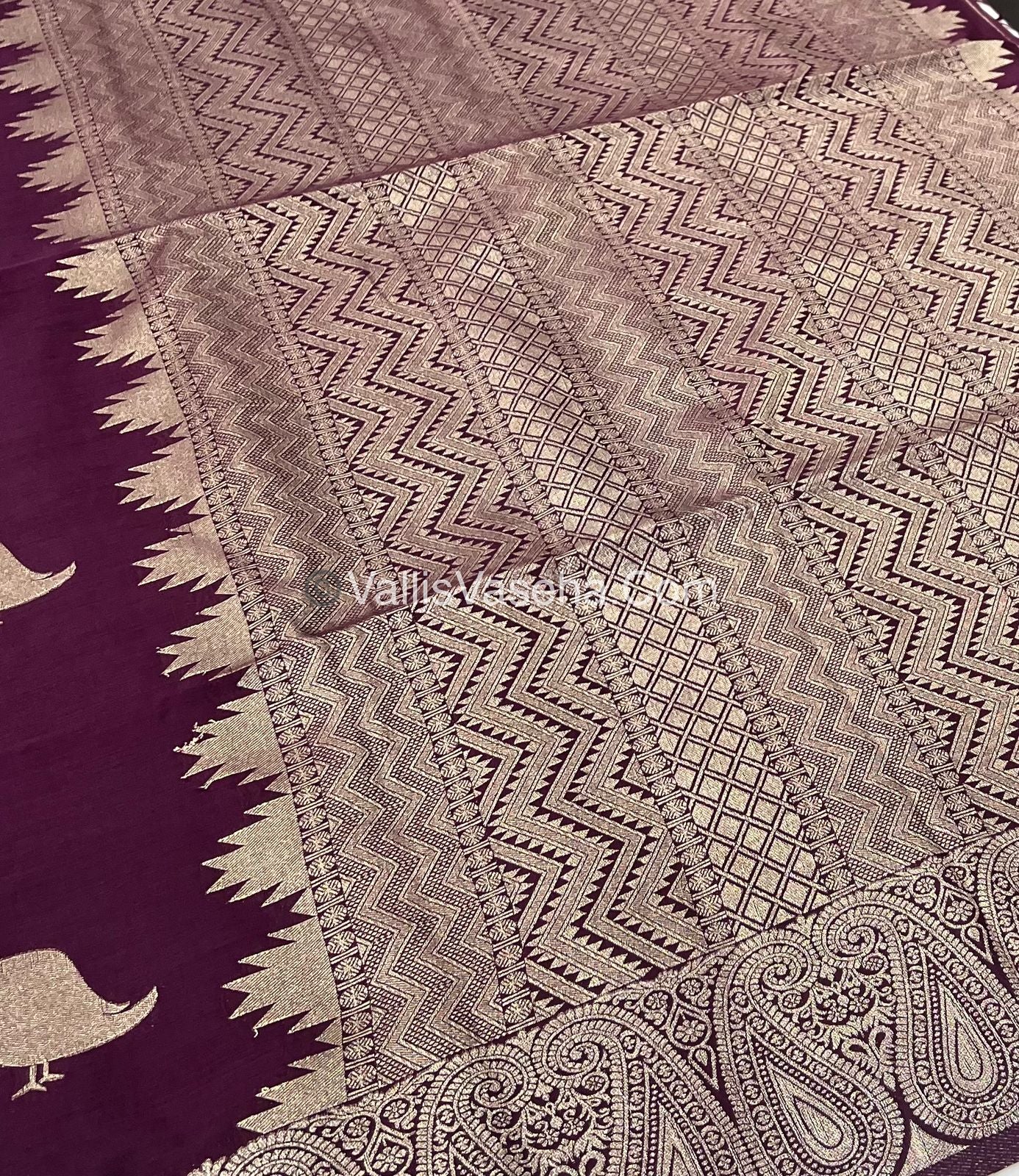 Banarasi - Heritage Silk - Semi Kathan Silk - Wine Shade - VVBHS005