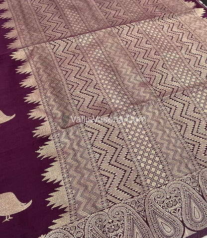 Banarasi - Heritage Silk - Semi Kathan Silk - Wine Shade - VVBHS005