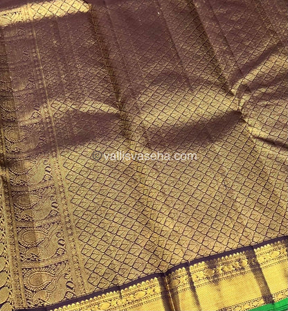 Pure Kanchipuram Silk Saree - Green & Wine/Green Combo - VVPS014