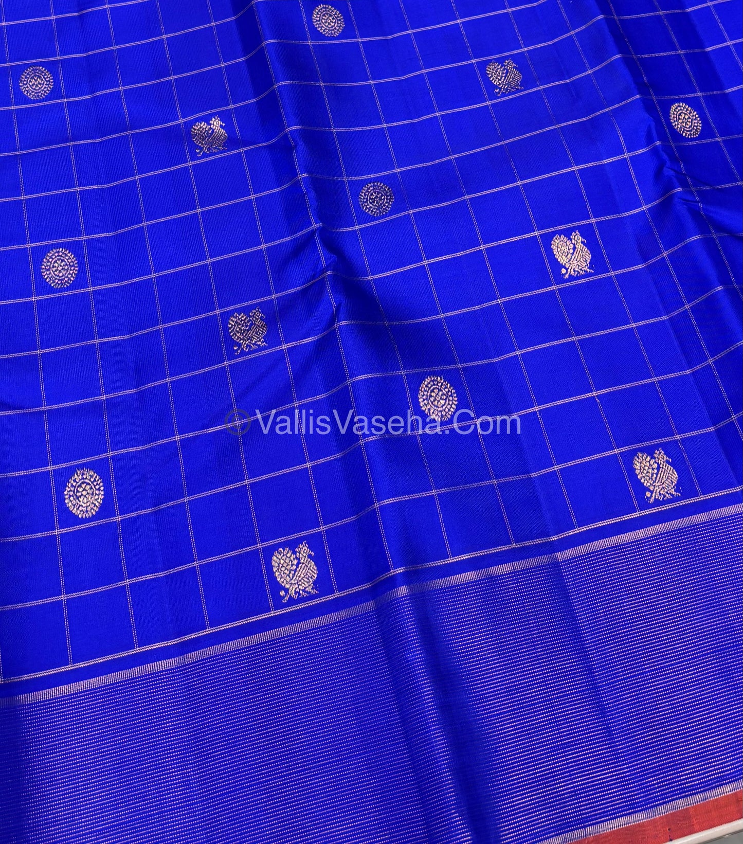 Pure Kanchipuram Silk Saree - Blue Shade - VVPS025