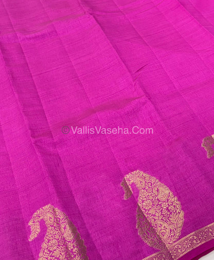 Semi Tussar Silk - Small Mango - Pink  Shade - VVSTS002
