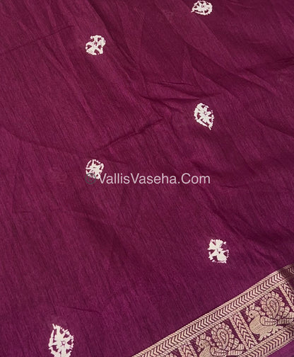 Casual Wear - Fancy Mixed Silk - Wine Shade - VVFMS002