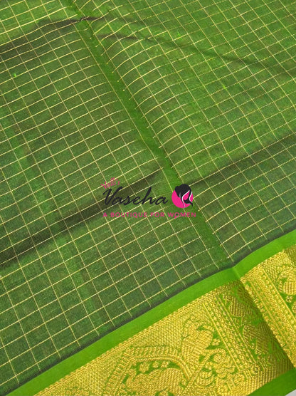 Pure Silk Cotton Saree - Zari Checks - VVCSC001