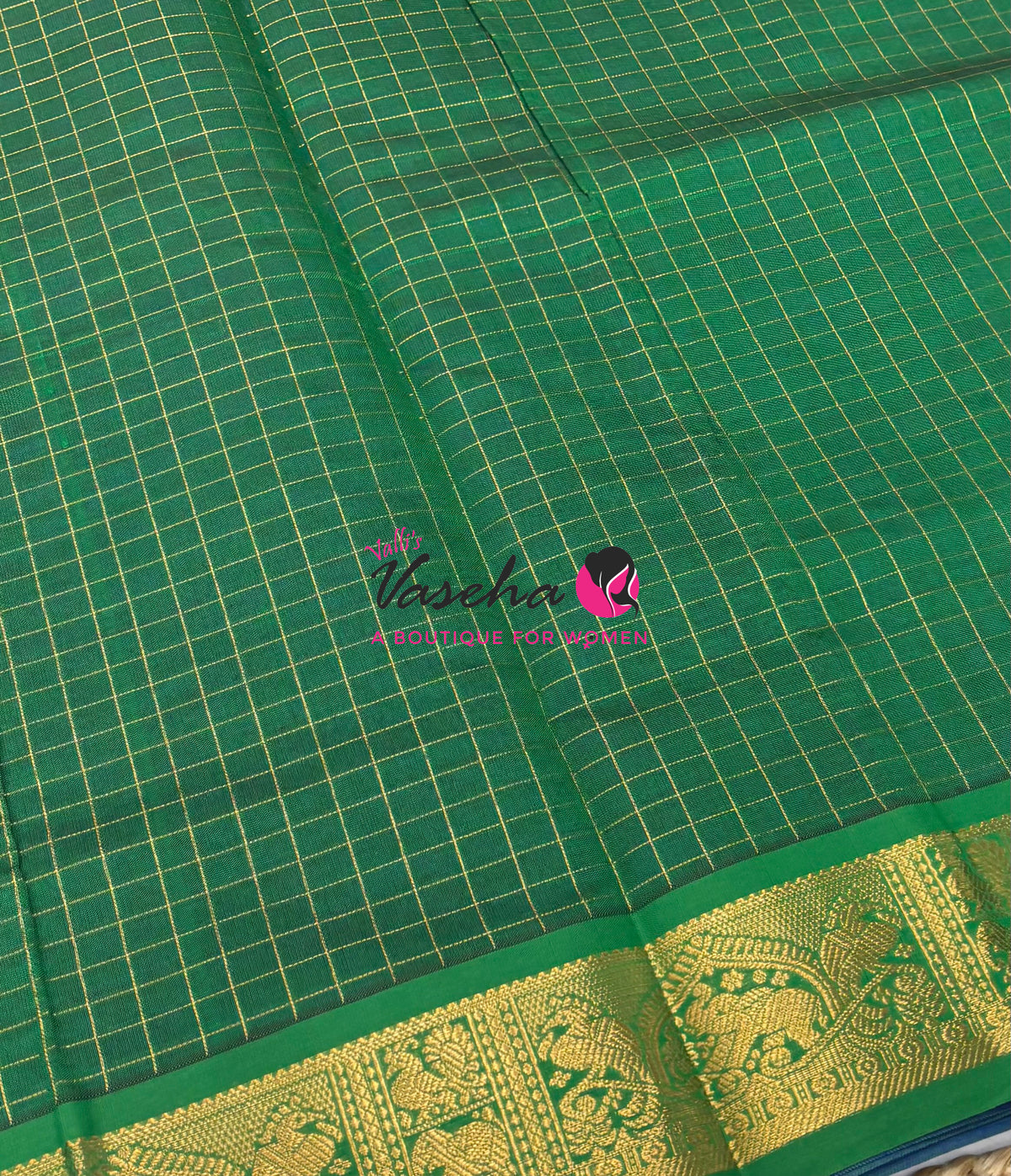 Semi Silk Cotton Saree - Checks Pattern - VVSSC019