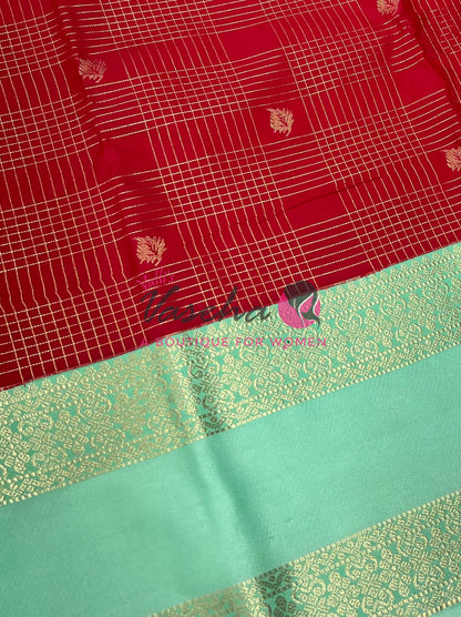 Semi Bridal Kanchi Silk  - Korvai - Premium- VVSKS008