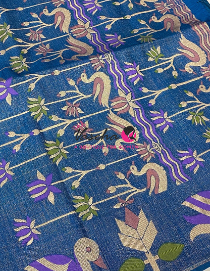 Banarasi - Heritage Meenakari Silk - Blue Shade - VVBHS014
