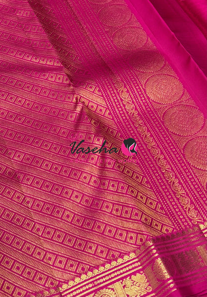 Pure Kanchipuram Silk Saree - Pink with Pink - VVPS031