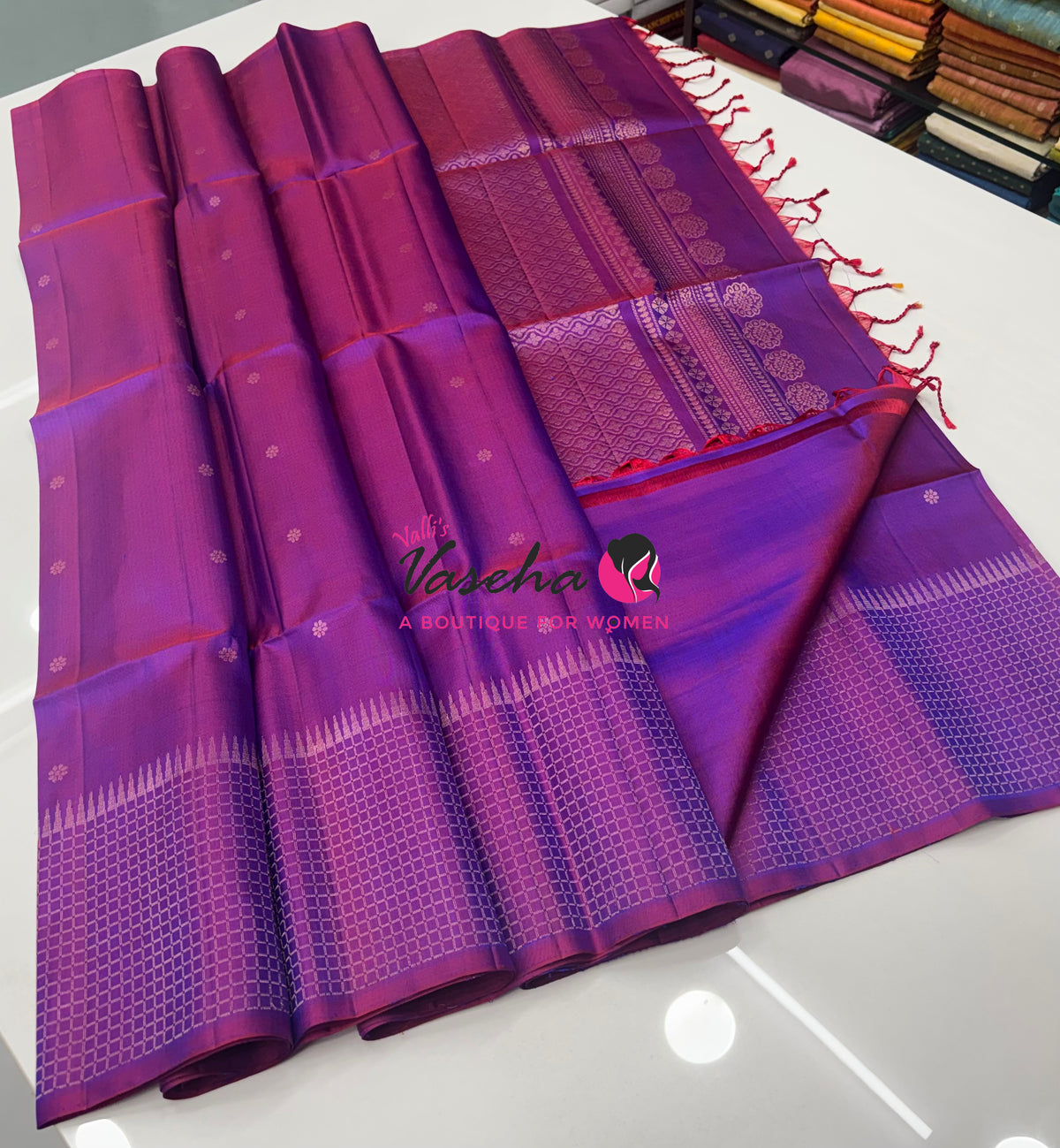 Pure Soft Silk Saree - Purplish Pink Shade - VVPSS132