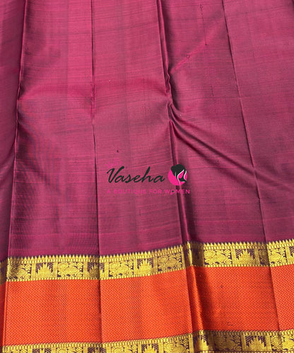 Pure Vintage Korvai Kanchipuram Silk Saree - Green & Maroon Combo - VVPS038