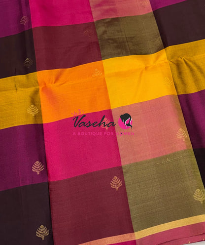 Pure Soft Silk Saree - Partly Pallu -  Half & Half Saree - VVPSS088