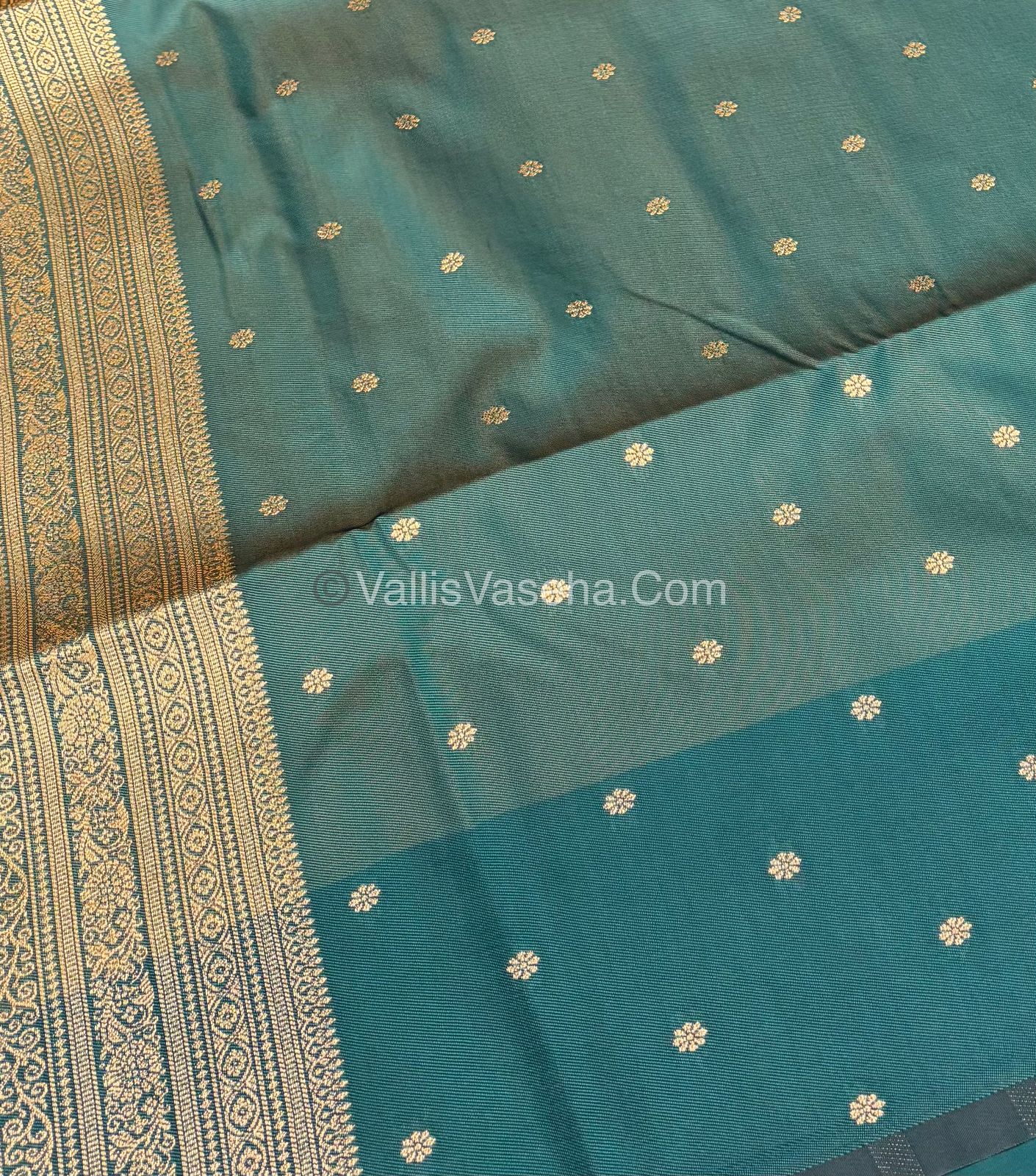 Semi Soft Silk - Green With Green Shade -VVSSS032 - 8