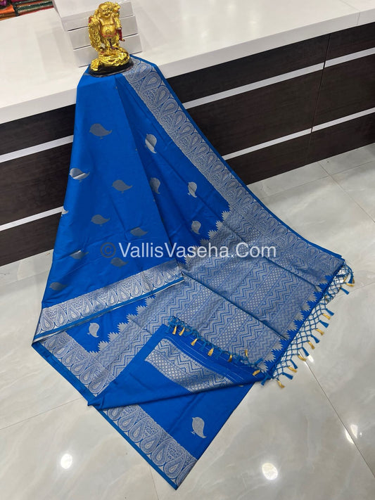 Banarasi - Heritage Silk - Semi Kathan Silk - Blue Shade - VVBHS005