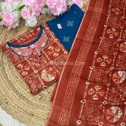 Ready Made - Salwar, Kameez & Duppatta(3pc) - Batik Printed - VVRBS006