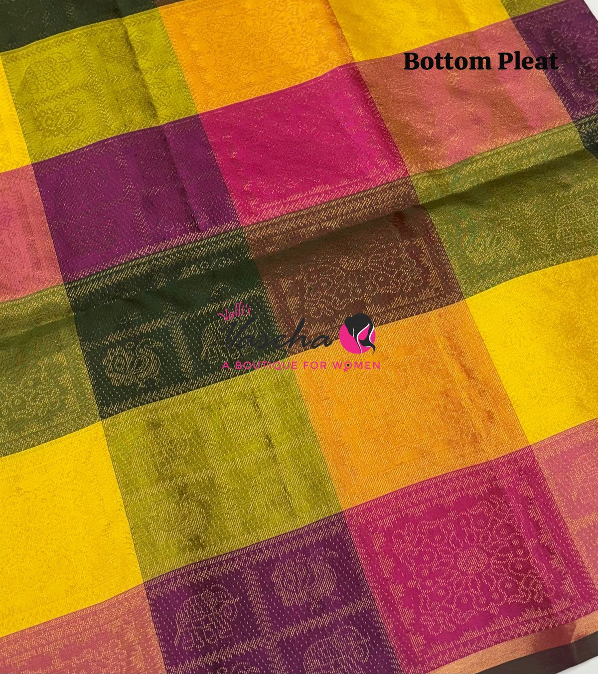 Pure Soft Silk Saree - Partly Pallu -  Half & Half Saree - VVPSS088