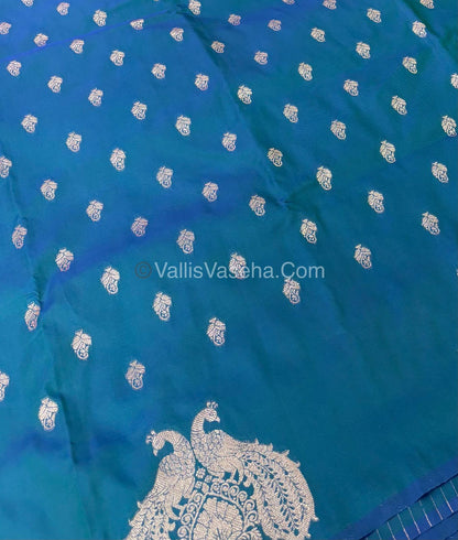 Semi Soft Silk  - Peacock Blue Shade -VVSSS018