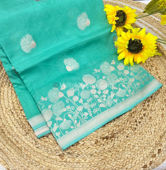 Banarasi Premium Viscose Saree - Sea Green Shade - VVBPV001