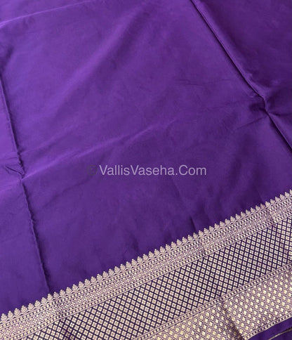Premium Viscose Saree - Lemon Yellow & Purple  Shade - VVPV001