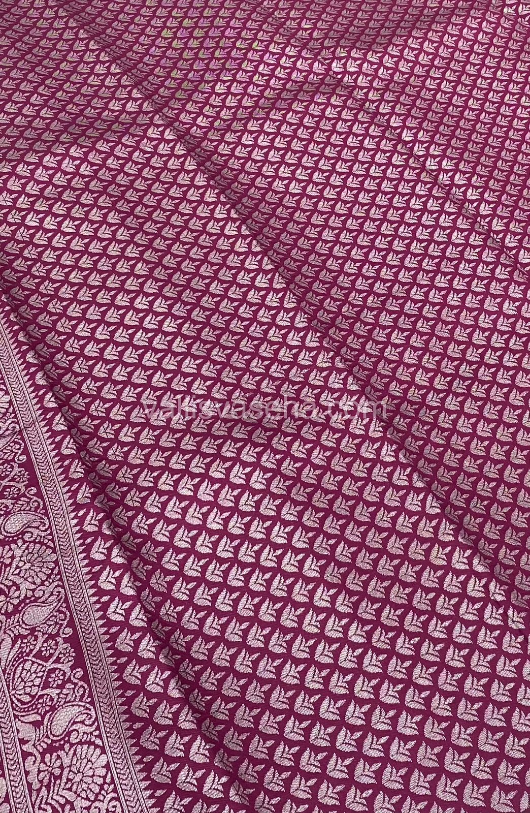 Kanchi Semi Silk - Ice Blue (Grey Shade) with Merunish Purple - VVKSS001