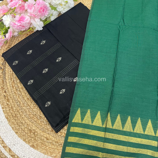 Salwar Material - Pure Cotton - Jacquard Design Set  With Raw silk Dupatta- VVJSM002