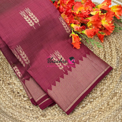 Semi Tussar Silk Saree | Maroon Shade |VVSTS051