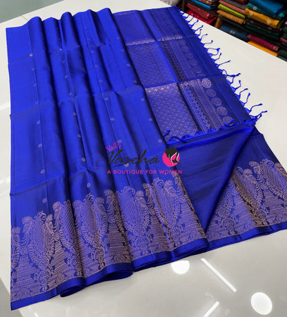 Pure Soft Silk Saree  - Blue Shade - VVPSS094