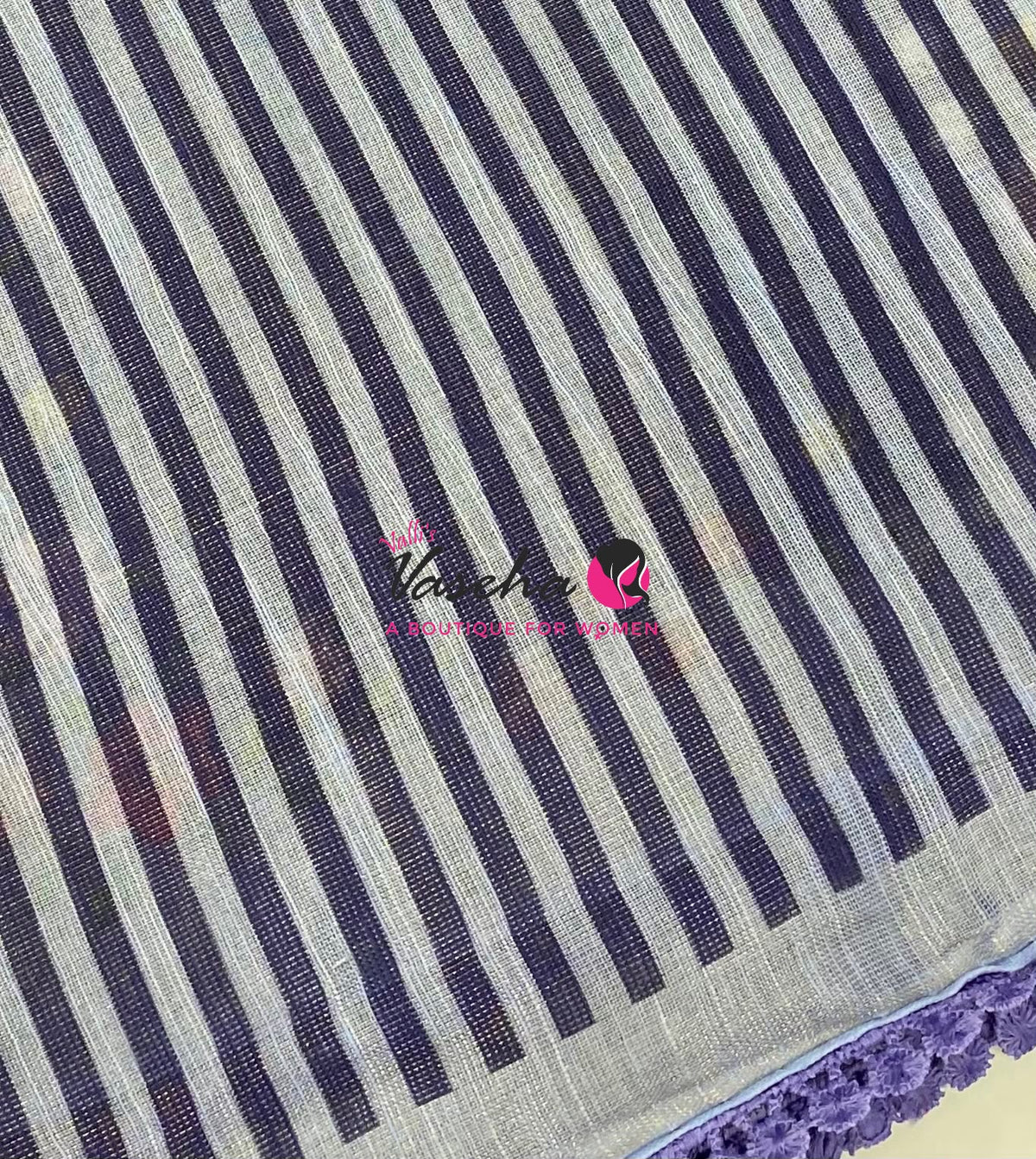 Linen Tissue Saree -  Light & Dark Combo - Violetish purple Shade - VVLTS007 - Chart No. 2