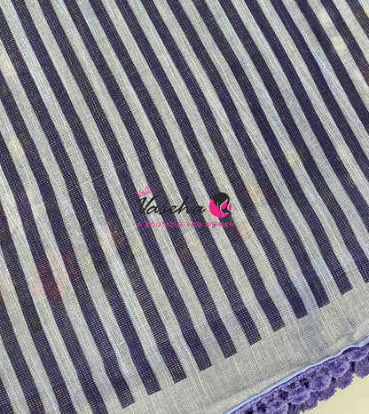 Linen Tissue Saree -  Light & Dark Combo - Violetish purple Shade - VVLTS007 - Chart No. 2