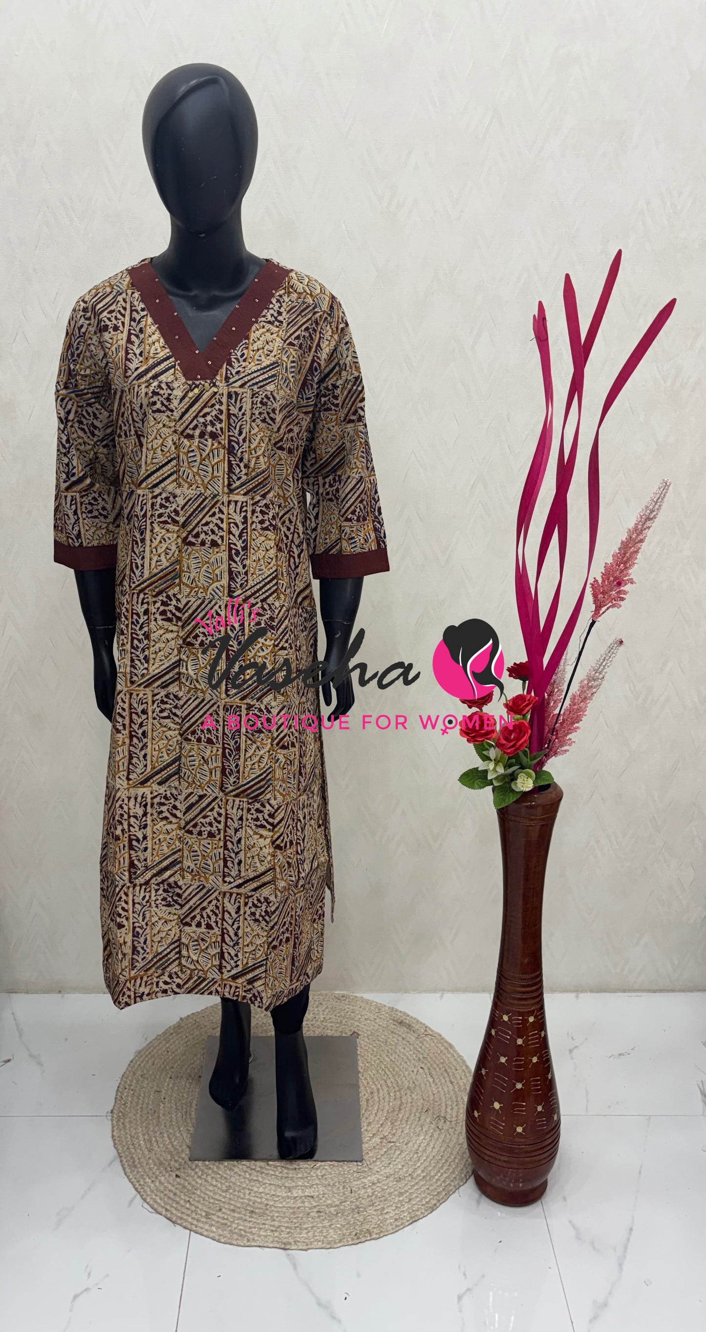 Ready Made - Pure Kalamkari Cotton - Kurti - VVRKC004