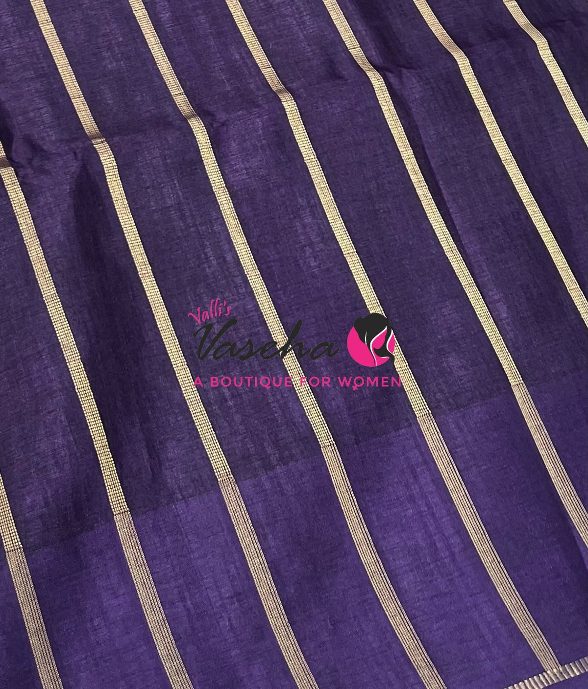 Semi Matka Tussar Silk Saree | Double Blouse | Purple Shade |VVSTS052