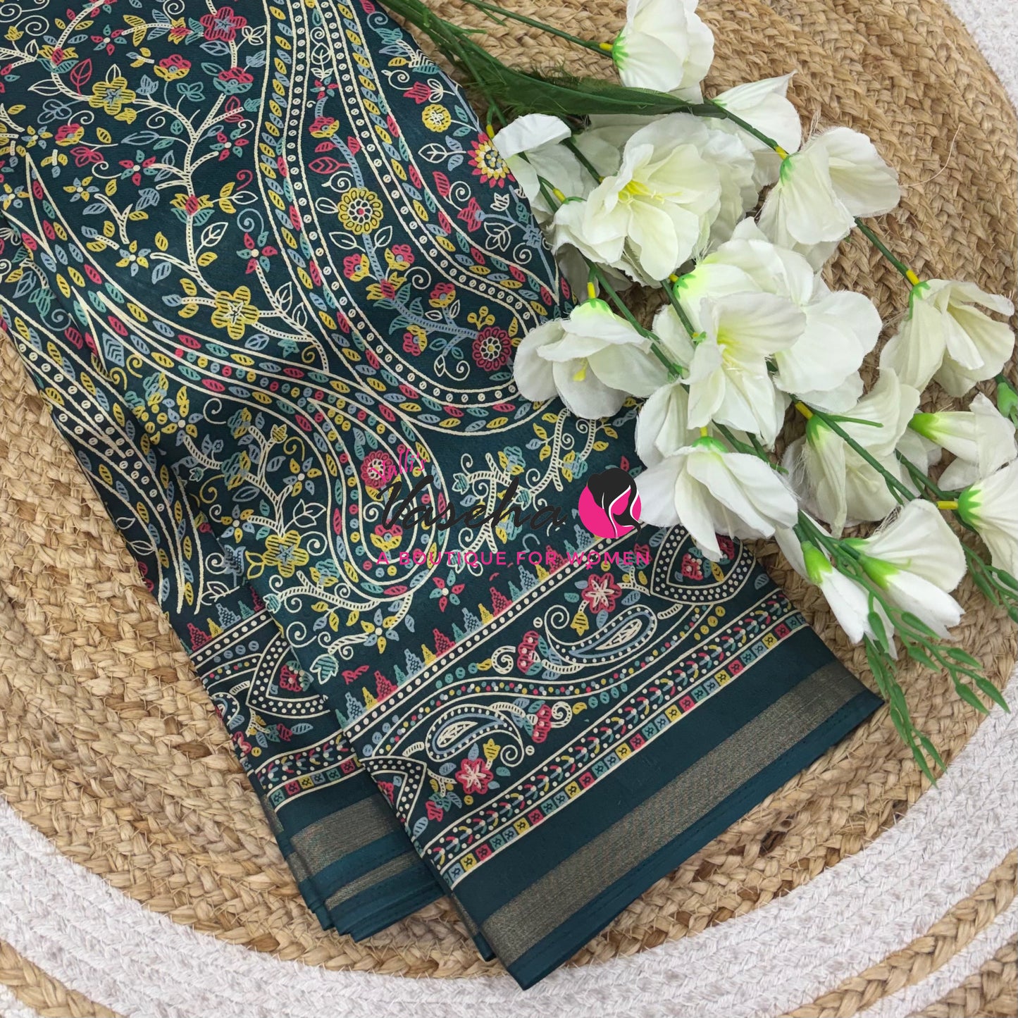 Casual Wear - Fancy Printed Silk  - Navy Blue Shade - VVFPS001