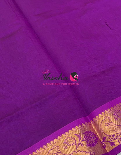 Semi Silk Cotton Saree - Small Round with Zari Butta  -  VVSSC014