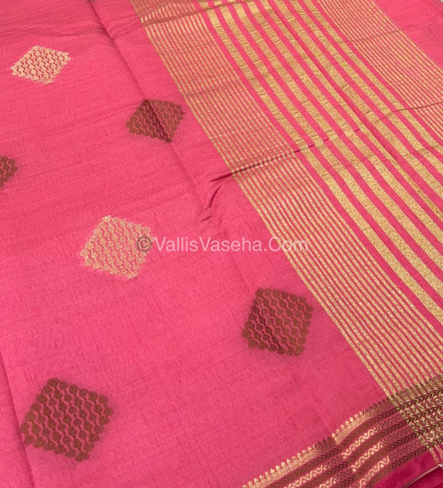Semi Tussar Silk Saree -  Dark Peach shade - VVSTS016