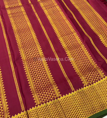 10 yards - Pure Silk - Merun With Green Shade - VVTYPS01
