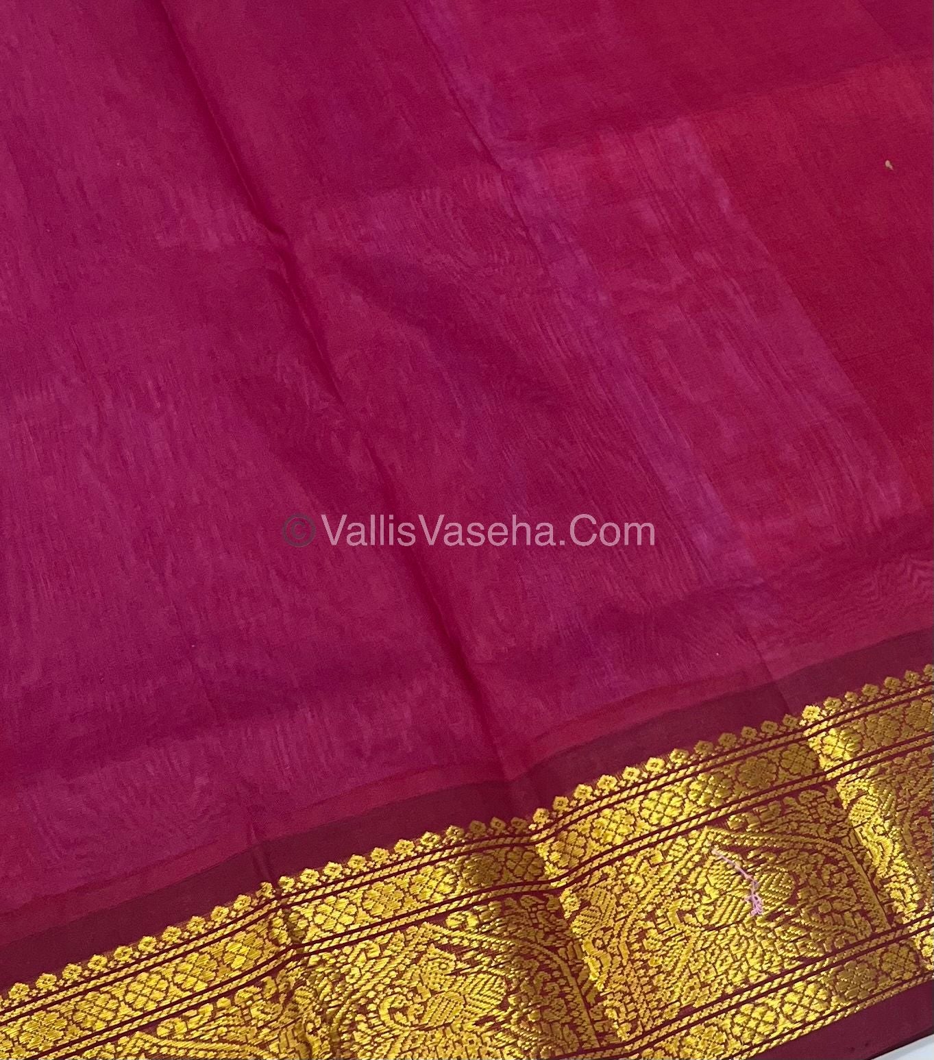 Pure Korvai Silk Cotton - Lavender & Maroon - VVKSC025