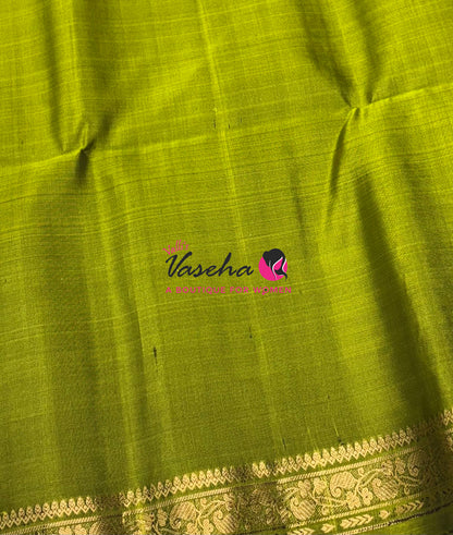 Pure Soft Silk Saree - Lemon Green & Green Shade - VVPSS099