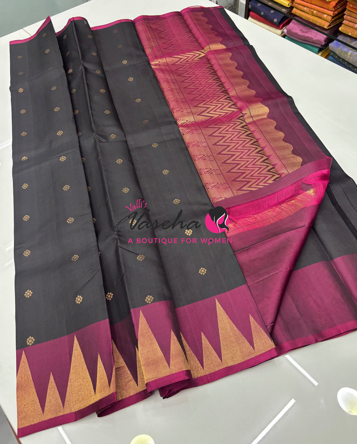 Pure Soft Silk Saree  - Temple Design Border - VVPSS032