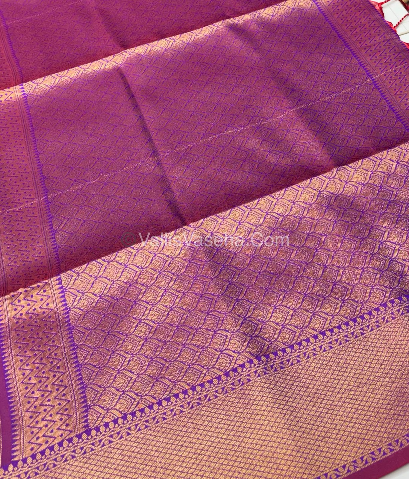 Semi Soft Silk - Border less - Purple  Shade -VVSSS023